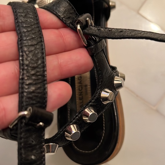 Balenciaga black leather sandals with studs - Picture 7 of 7